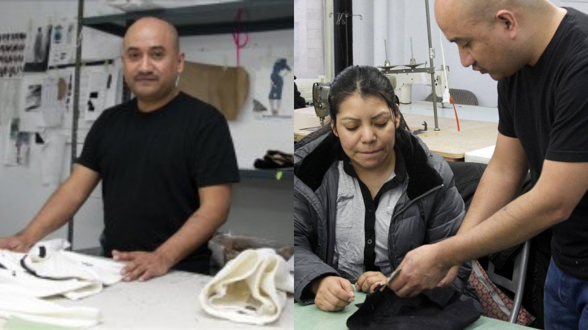 costurero mexicano y trabajadora 